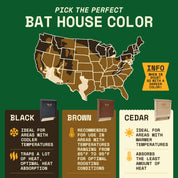 Map of suitable Bat House Color according to area temperature