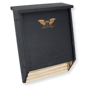 Eco-friendly double chamber bat box in black, handcrafted from durable cedar wood.