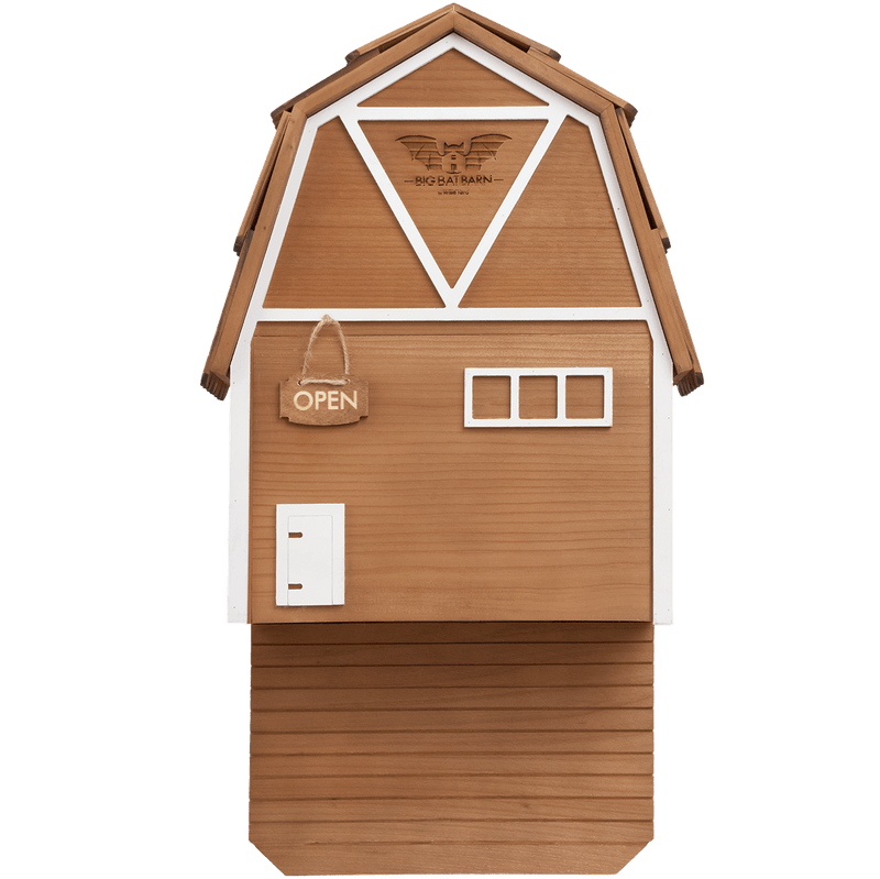 Big Bat Barn three-chamber premium cedar bat house in brown for 150 bats and natural mosquito control