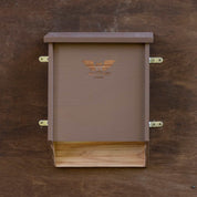 Brown two-chamber cedar bat house