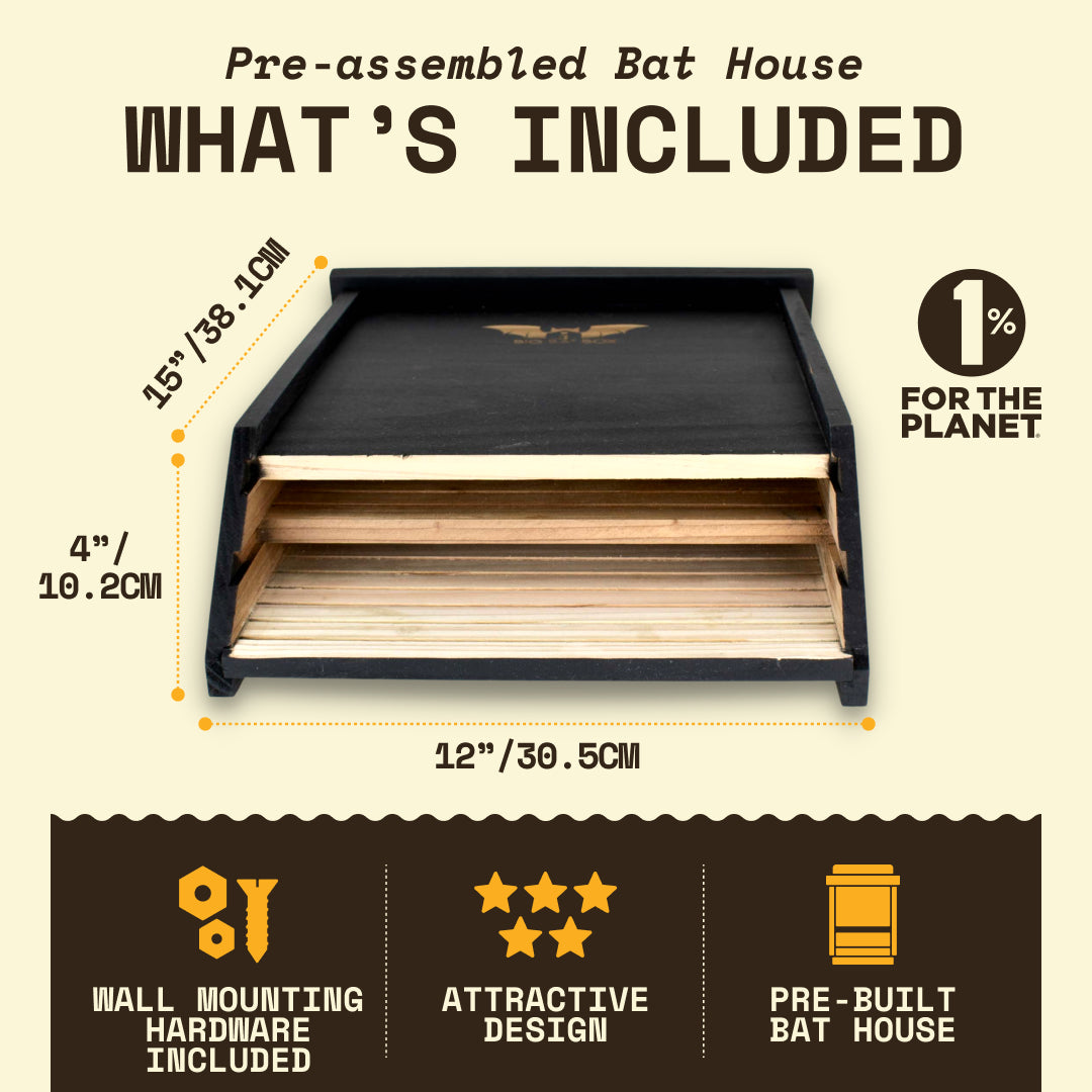 Two-Chamber Bat House (Black)