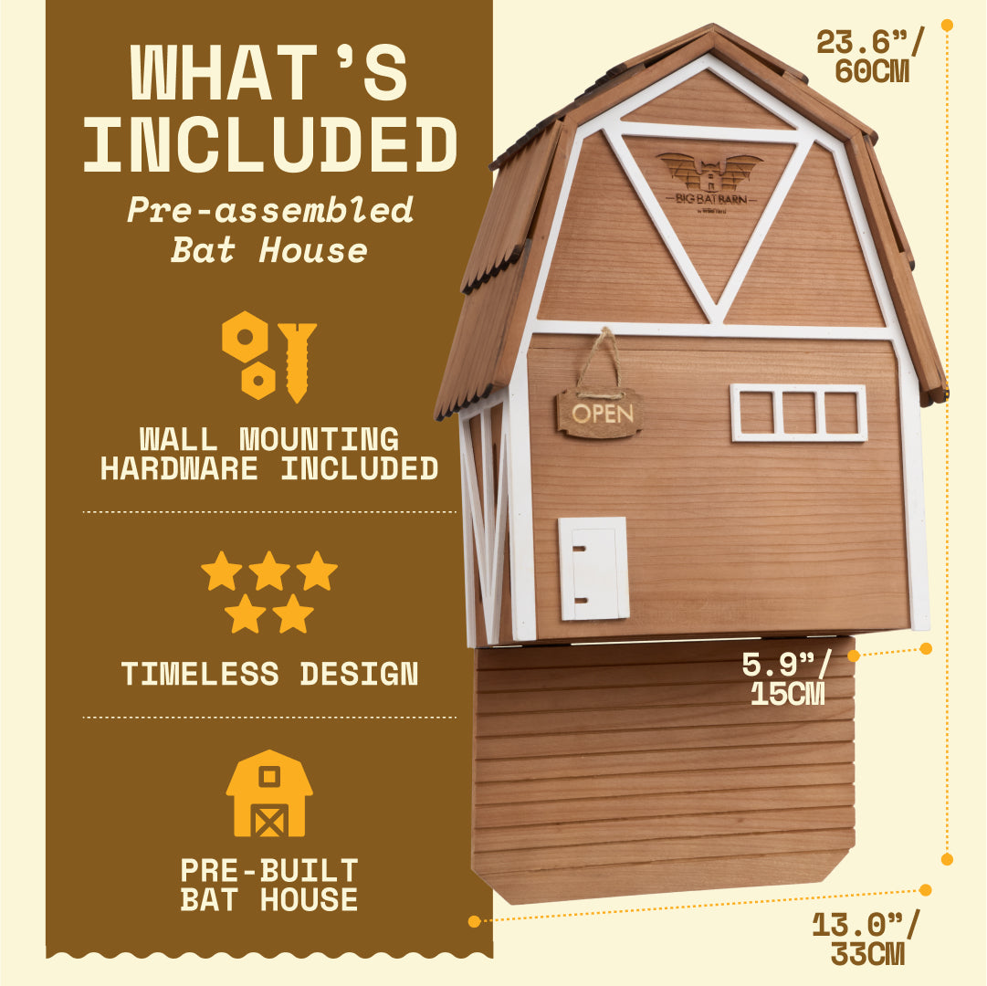 Big Bat Barn – Three Chamber Premium Cedar Bat Barn (Brown)