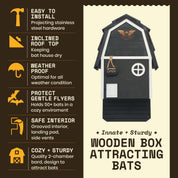 Bat Barn Junior – Two Chamber Premium Cedar Bat Barn (Black)