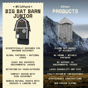 Bat Barn Junior – Two Chamber Premium Cedar Bat Barn (Black)