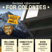 Bat Barn Junior – Two Chamber Premium Cedar Bat Barn (Black)