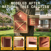 Squirrel House - Hideout & Feeder, designed for squirrels' natural habitat with built-in feeder and ladder.