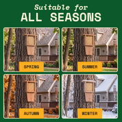 The WildYard Bird Suet Feeder on a tree through spring, summer, autumn and winter