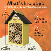 Big Bee Box bee house set – includes mounting hardware and info guide