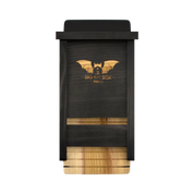 Black single chamber bat house, durable and weather-resistant, perfect for bat enthusiasts.