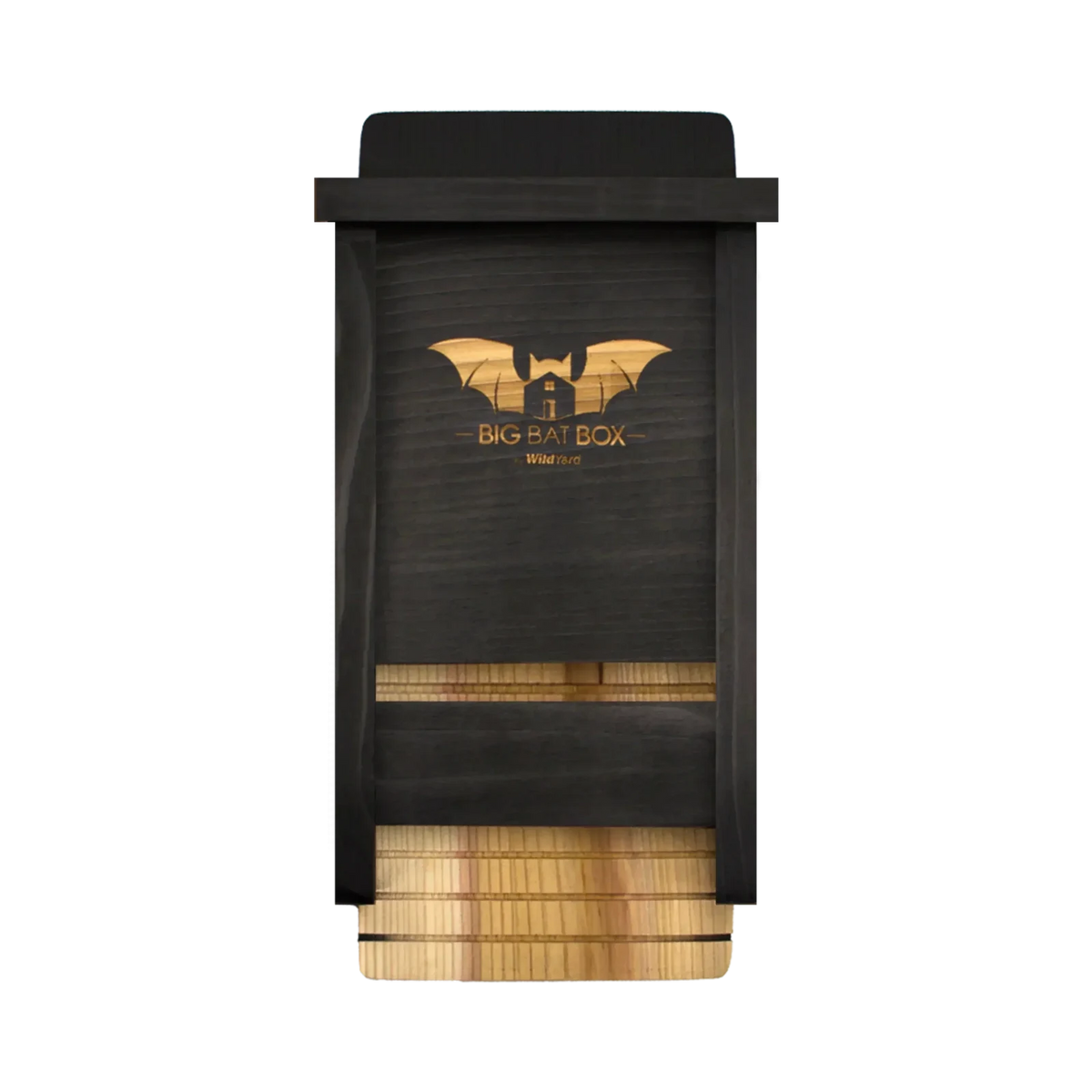 Black single chamber bat house, durable and weather-resistant, perfect for bat enthusiasts.