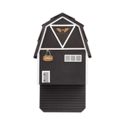 Black three-chamber cedar Big Bat Barn designed for housing up to 150 bats with rustic barn style and natural mosquito control features