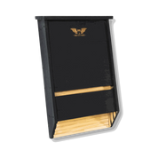 Three chamber black cedar bat house with large capacity and ventilated design for bat conservation