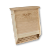 Two-chamber bat house in natural cedar finish