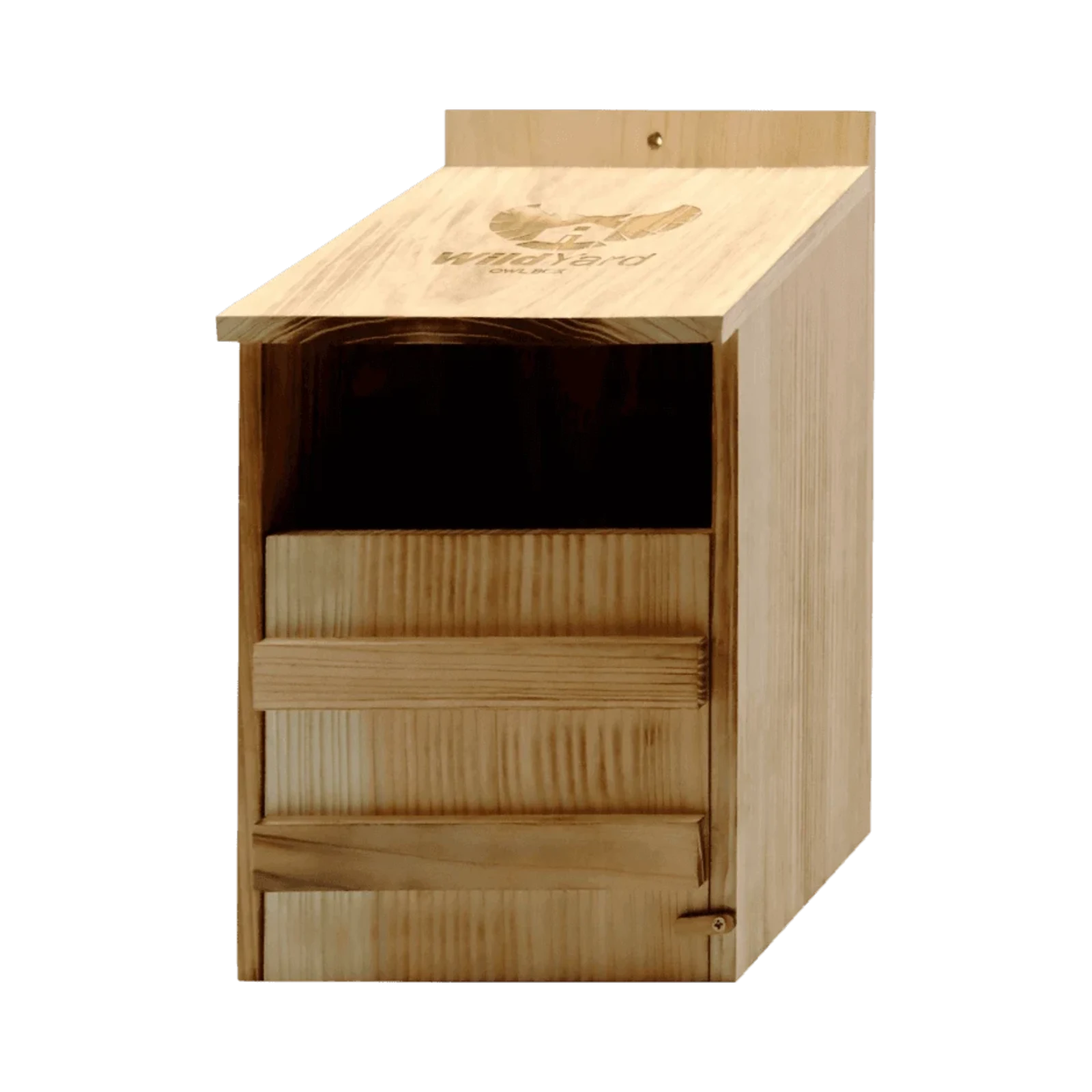 WildYard cedar Owl Box, pre-assembled with hinged side door