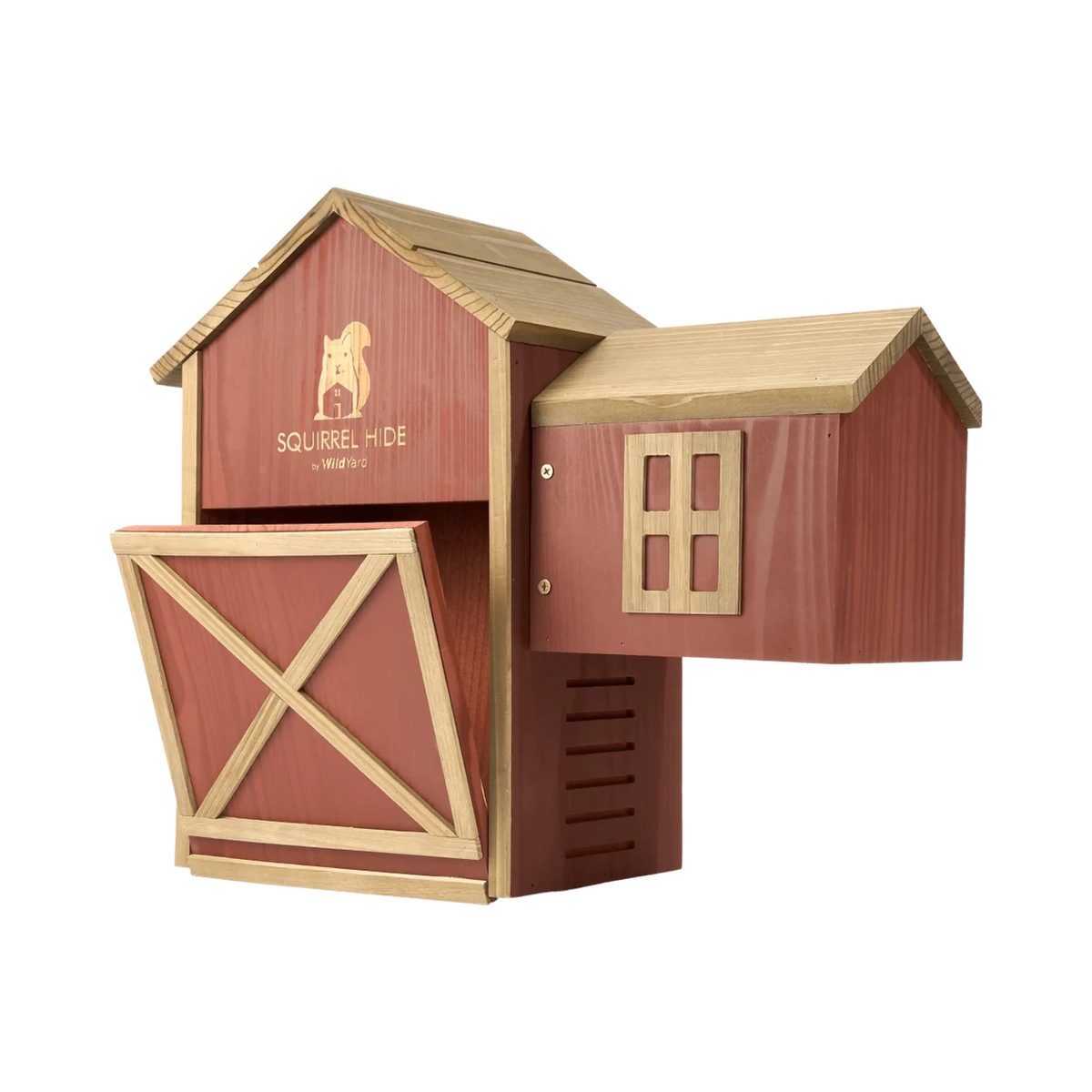 Squirrel House - Hideout & Feeder, wooden design for squirrels, perfect natural habitat and feeder combo.