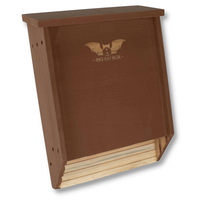 Double Chamber Bat House in brown made of cedar wood, eco-friendly design for pest control and bat protection.