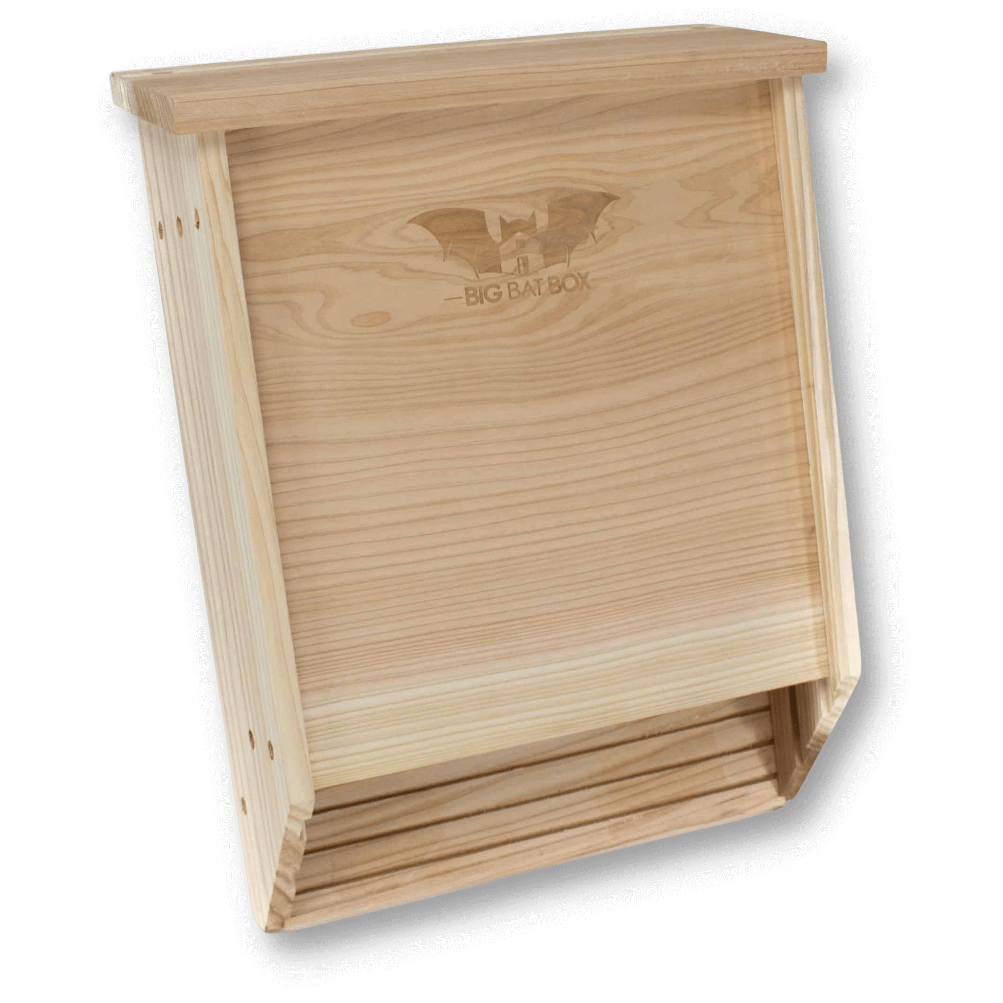 Eco-friendly double chamber cedar bat house for pest control.